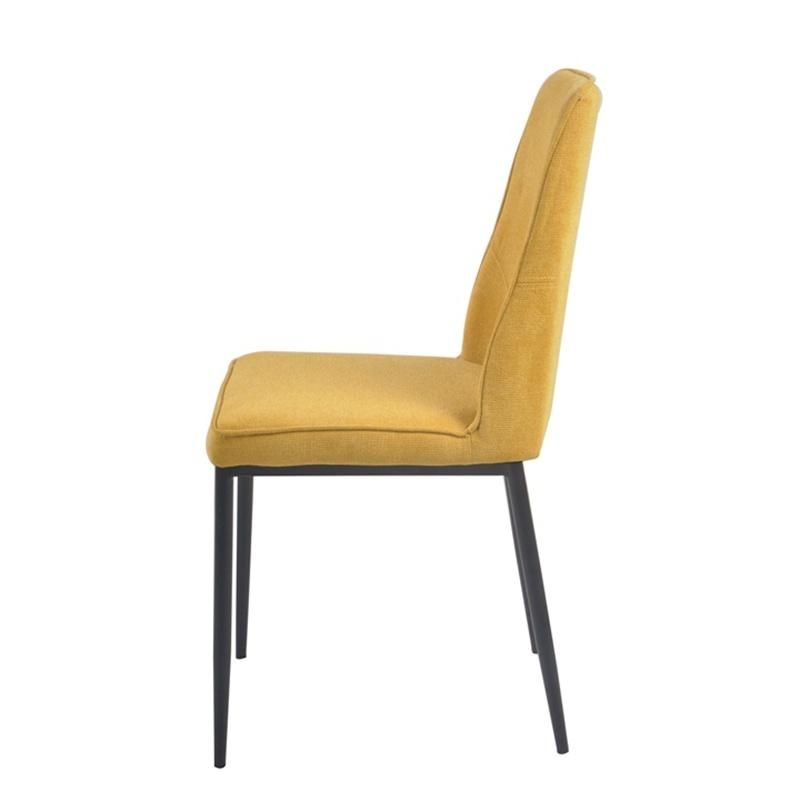 High Quality Restaurant Dining Furniture Modern Fabric Dining Chair with Metal Legs
