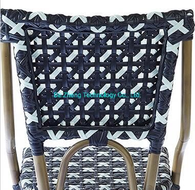 High Quality Rattan Outdoor Restaurant Flower Woven PE Rattan Paris Bistro Dining Chair