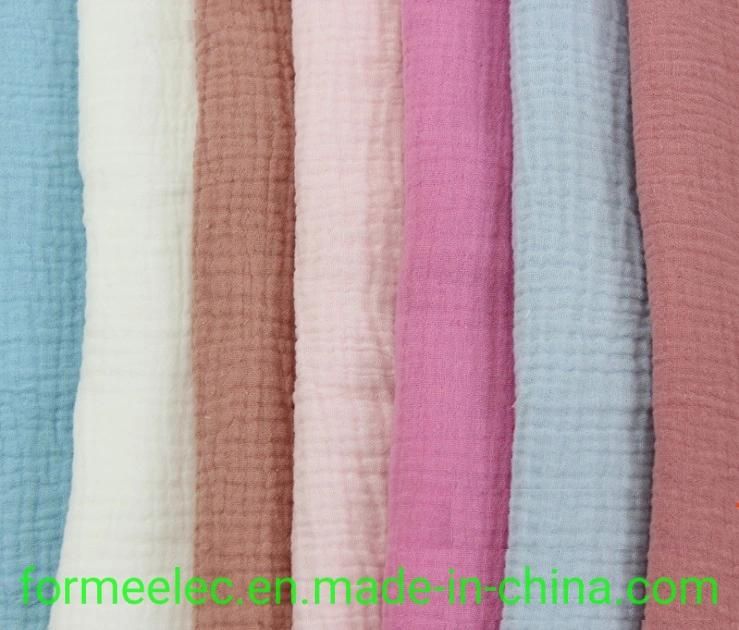 Textile Furnishing Cloth Seersucker Cotton Yarn 125g 40s Double Gauze Double Crepe Fabric