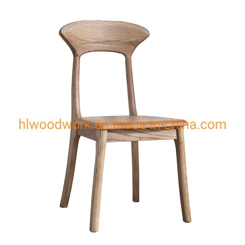 Antique Wooden Dining Chair Home Hotel Restaurant Chair Axe-Back Chair Ash Wood Walnut Color Solid Wood Chair Wholesale Dining Room Furniture Home Chair