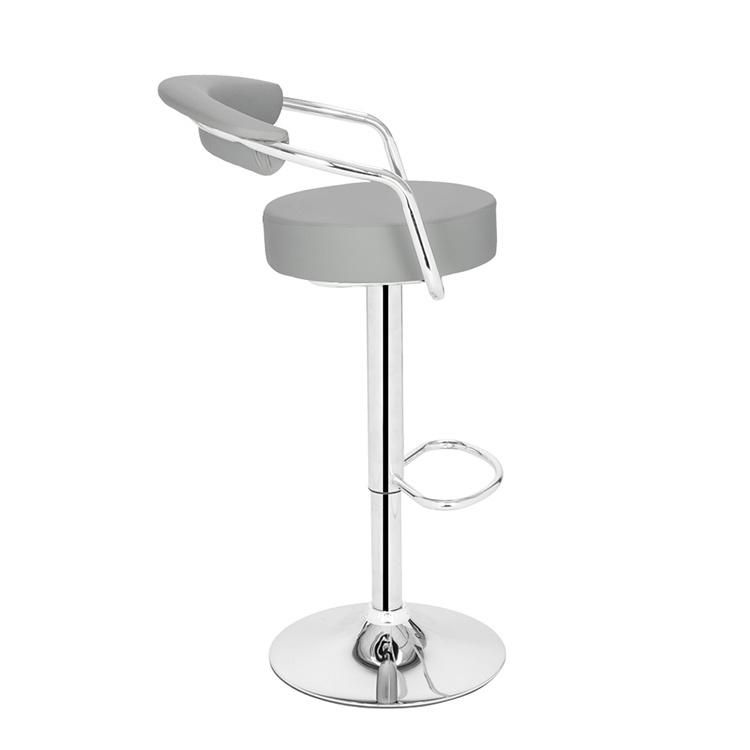 High Hotel Luxury Stainless Steel Adjustable White Minimalist Bar Chair