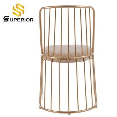 New Design Italian Style Gold Metal Dining Chair for Home