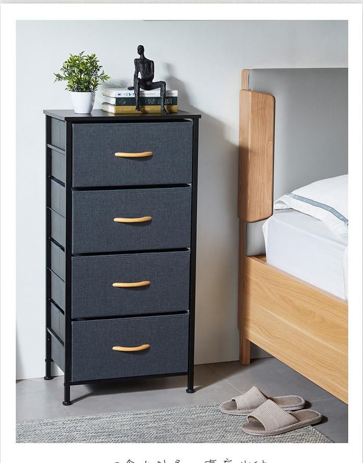 Four-Story Drawer Locker with Non-Woven Drawers and Steel Frame.