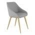 Nordic Fashion Home Furniture Kitchen Fabric Dining Chair with Metal Tube Wooden Effect Legs