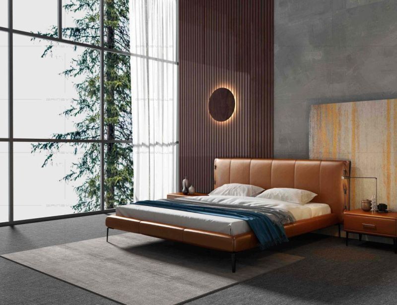 Modern Luxury Contemporary Bedroom Furniture Leather Beds Gc1727