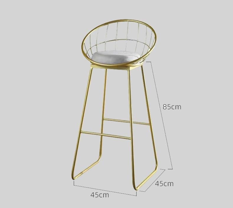 Modern Metal Frame with Cushion Bar Stools Standard Dining Chair