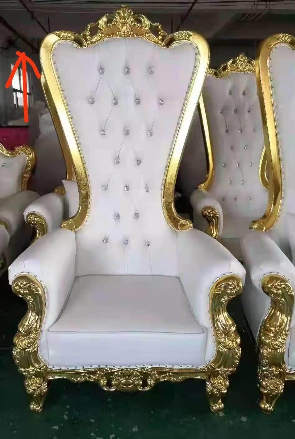 Wholesale Antique Silver Gold Fabric Event Banquet Hotel Chairs Manufacturer Custom Wooden Wedding High King Throne Chair for Sale