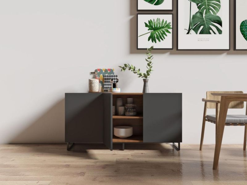 Scandinavian Modern Wooden Oak 3 Door Sideboard