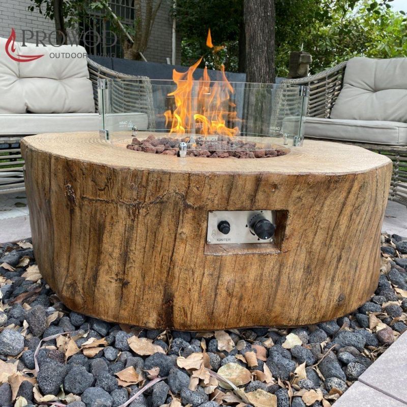 Hot Sale Burning Wood Concrete Gas Fire Table Table