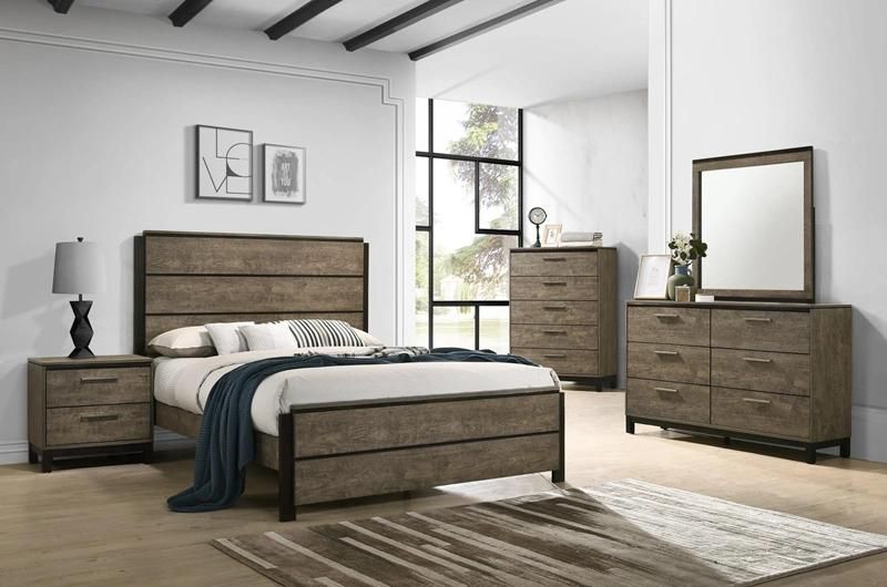 Nova Modern Styling Dark Brown Queen Bed Frame
