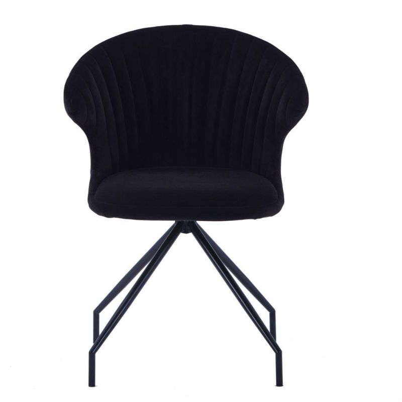 Colorful Spy Black Powder Coated Legs Restaurant Furniture Black Arm Fabric Dining Chair