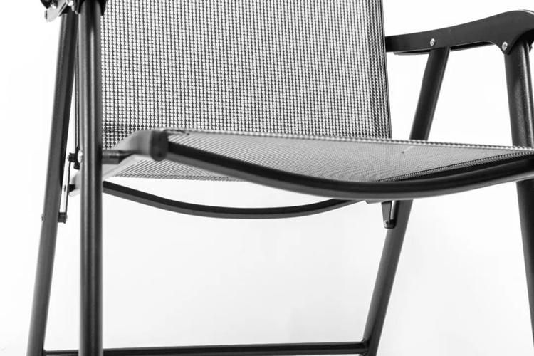 Outdoor Teslin Folding Iron Chair Heavy Duty Durable Adjustable Reclining Folding Chair