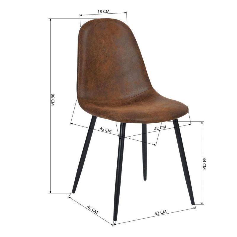 PU Saddle Leather Upholstered Accent Chairs MID Century Modern Supplement Chairs Metal Chairs