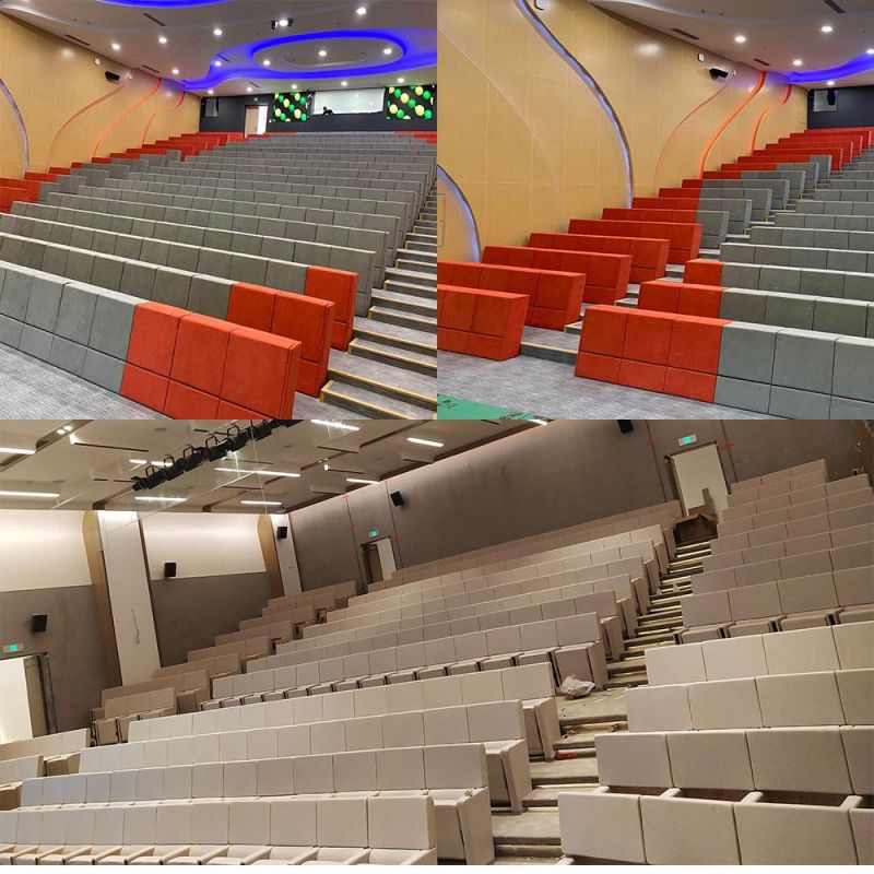 Cheap Price Interlocking Church Seating Folding Theater Cinema Chair Conference Lecture Hall Seats Auditorium Chair with Folded Writing Table