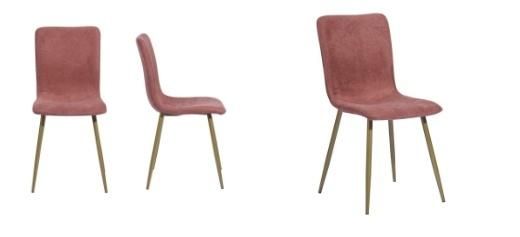 Restaurant Dining Room Modern Fabric Velvet Upholstery Dining Chairs with Golden Metal Legs