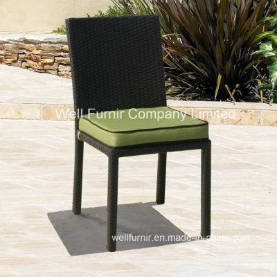 Rattan/Wicker Furniture Armless Chair with Green Cushion