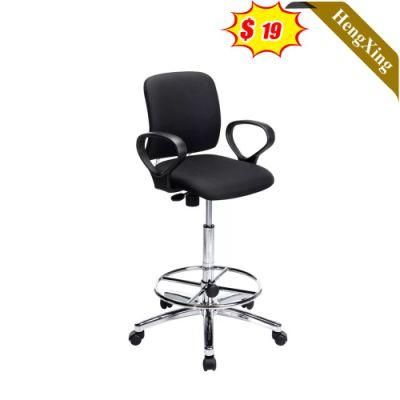 Wholesale Popular Home Office High Fabric Round Seat Stool Teller and Cashier Chair with Footring