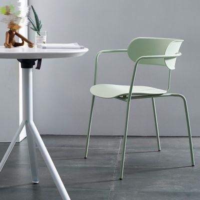 Fashion Coffee Garden Metal Dining Chair with Backrest