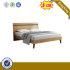 Foshan Home Furnishing King Queen Double Single Size Golden Wooden Panel Bed