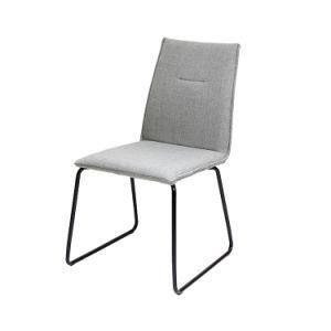 Simple design Fabric Upholstered Black Painted Legs Dining Chair