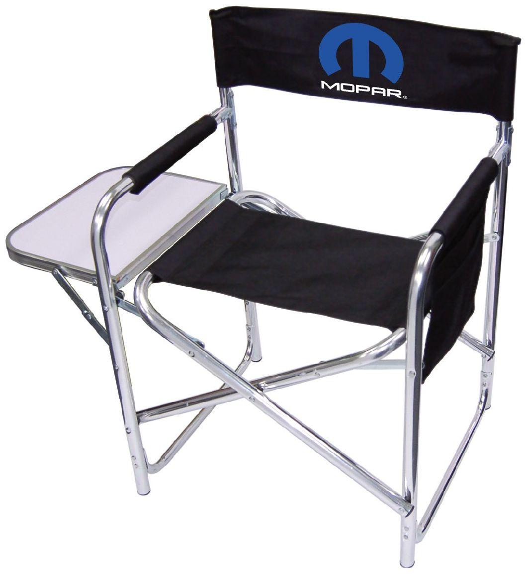 2PCS Aluminum Folding Director Chair with Side Table, Director Chair for Camping and Traveling, Beach Chair with Aluminum Frame
