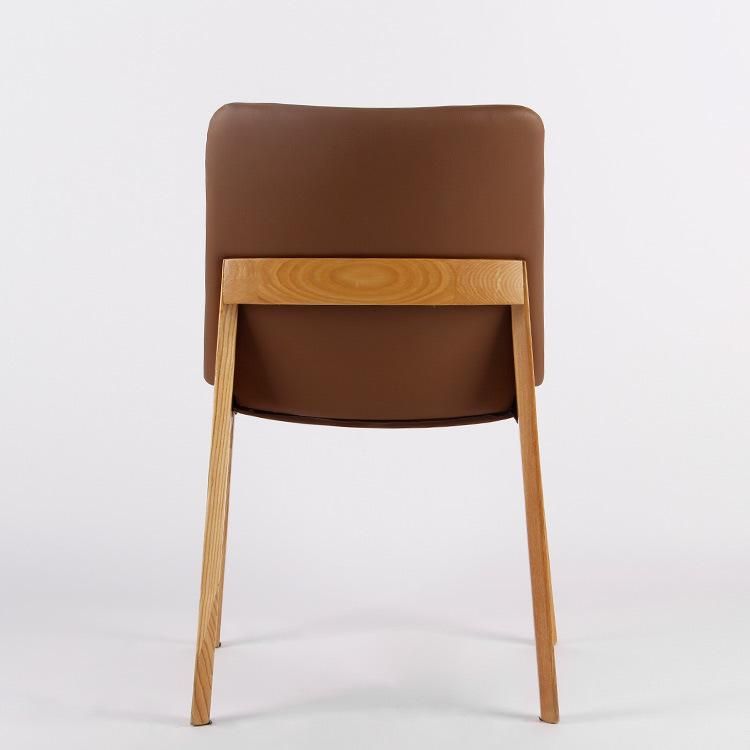 Kvj-7086 Kd Disassembled Simple PU Upholstery Wood Dining Chair
