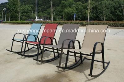 Textilene Garden Outdoor Leisure Rocking Chair with Steel Legs