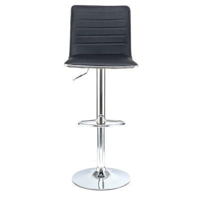 PU Leather Bar Furniture Dubai Breakfast Bar Chair Stool Modern with Chromed Base Footrest