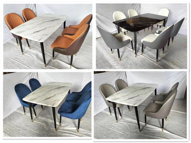 Modern Velvet Upholstered Side Chairs with Soft Velvet Seat Backrest Dining Room Chairs