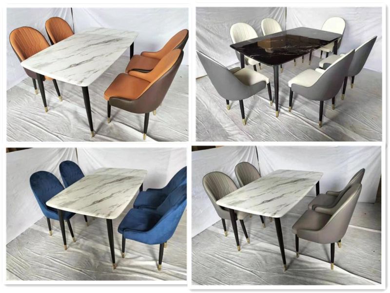 Modern Velvet Upholstered Side Chairs with Soft Velvet Seat Backrest Dining Room Chairs