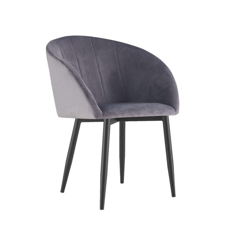 Bazhou Factory Best Selling 2022 Velvet Dining Chair with Wooden Legs Armrest Hotel Dinner Chair Restaurant Upholstered Chair