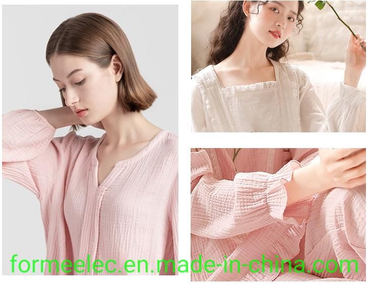 Textile Fabrics Garment Cloth 120g 40s Double Layer Gauze Crepe Fabric Cotton Seersucker