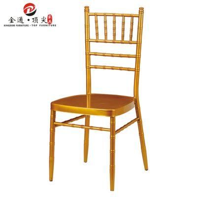 Outdoor Furniture Luxury Factory Wholesale Stackable Steel Gold Wedding Chair