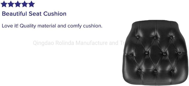 Whole Button Seat Cushion Plywood Pad for Wedding Chairs Vinyl Leather Cushion Button Decorative Seat Cushion