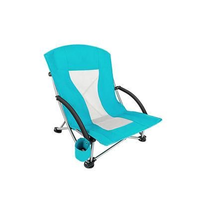 Light Weight Camping Folding Low Moon Chair New Design with Cup Holder and Carry Bag Ultralight Backpacking Chair