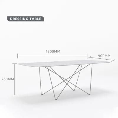 Modern Simple Luxury Sintered Table Top Restaurant Furniture Set Fabric Dining Chair