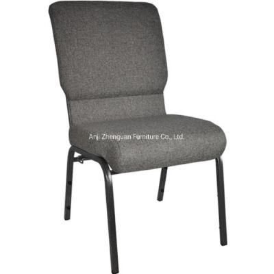Professional Manufacturer of 18.50 Inch Wide Charcoal Fabric Metal Church Chair (ZG13-002)