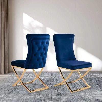 2022 Popular Modern Top-Rated Dining Chairs with Velvet and Iron