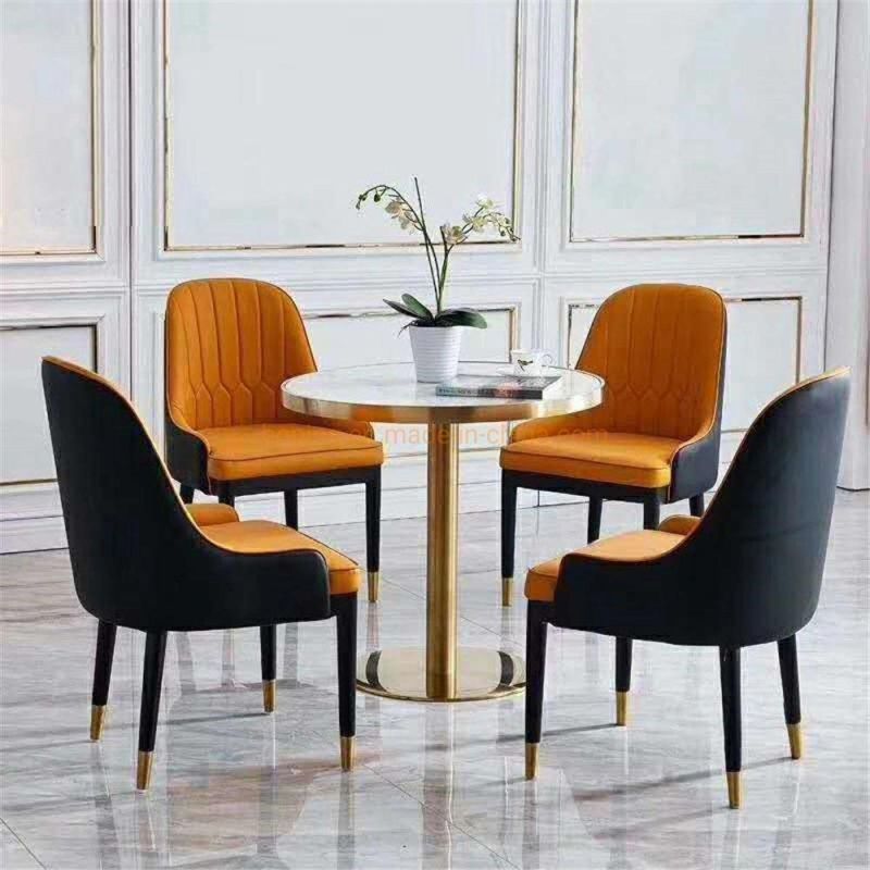 Used Royal Chair and Wooden Table for Restaurant Furniture European Dining Chair Modern Style Banquet Leisure Backrest Customize Fabric Chair