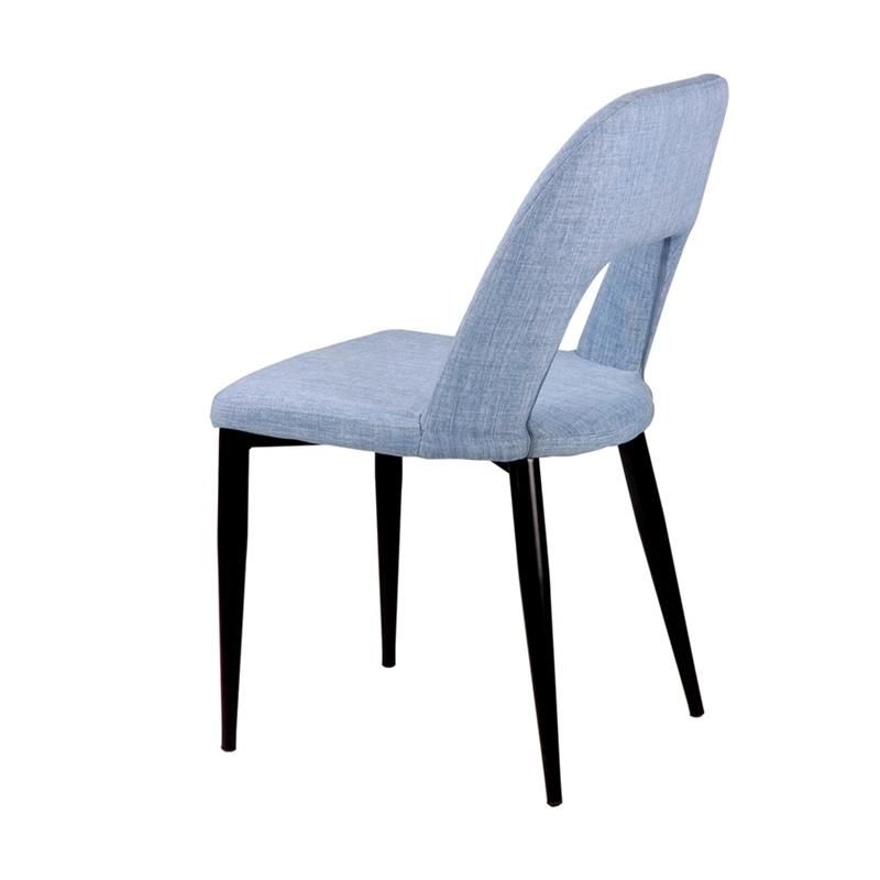 Modern High Back Black Grey Velvet Luxury Fabric Dining Chair