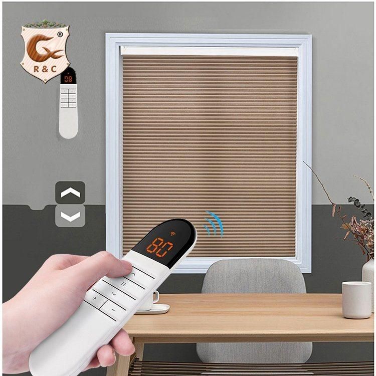 Hot Sale WiFi Remote Control Cordless Customized Soundproof Motorized Window Honeycomb Blinds