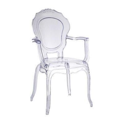 Crystal Clear Plastic Polycarbonate Tiffany Resin French Louis Chair Chiavari Event Rental Acrylic Ghost Chair for Wedding