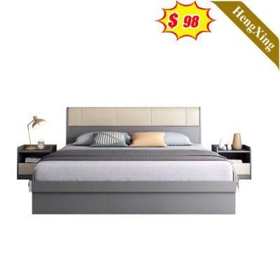 Light Luxury Modern Home Hotel Bedroom Furniture Set MDF Wooden King Queen Bed Wall Sofa Double Bed (UL-22NR61551)