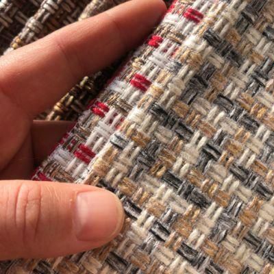 Two Tones Grid Design False Linen Woven Fabric (S2016)