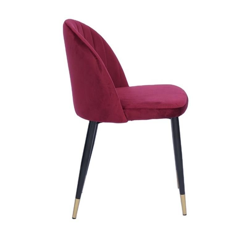 Factory Modern Custom Metal Golden Chair with Fabric Velvet Dining Room Chair