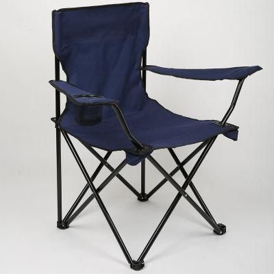 Cheap Lower Seat Folding Chair in Striped Style, Reclining Beach Chair with Painted Frame, Armrest Camping Chair for Sell