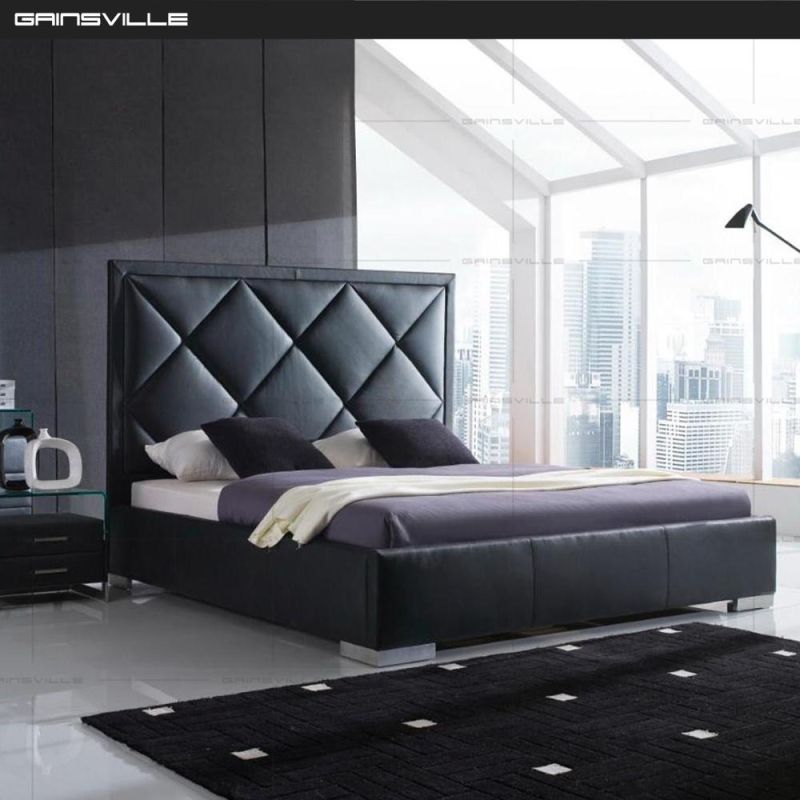 New Modern Tufted Storage Bed Design Factory Wholesale Bedroom Furniture Metal Frame Headboard King Size Double Beds Set