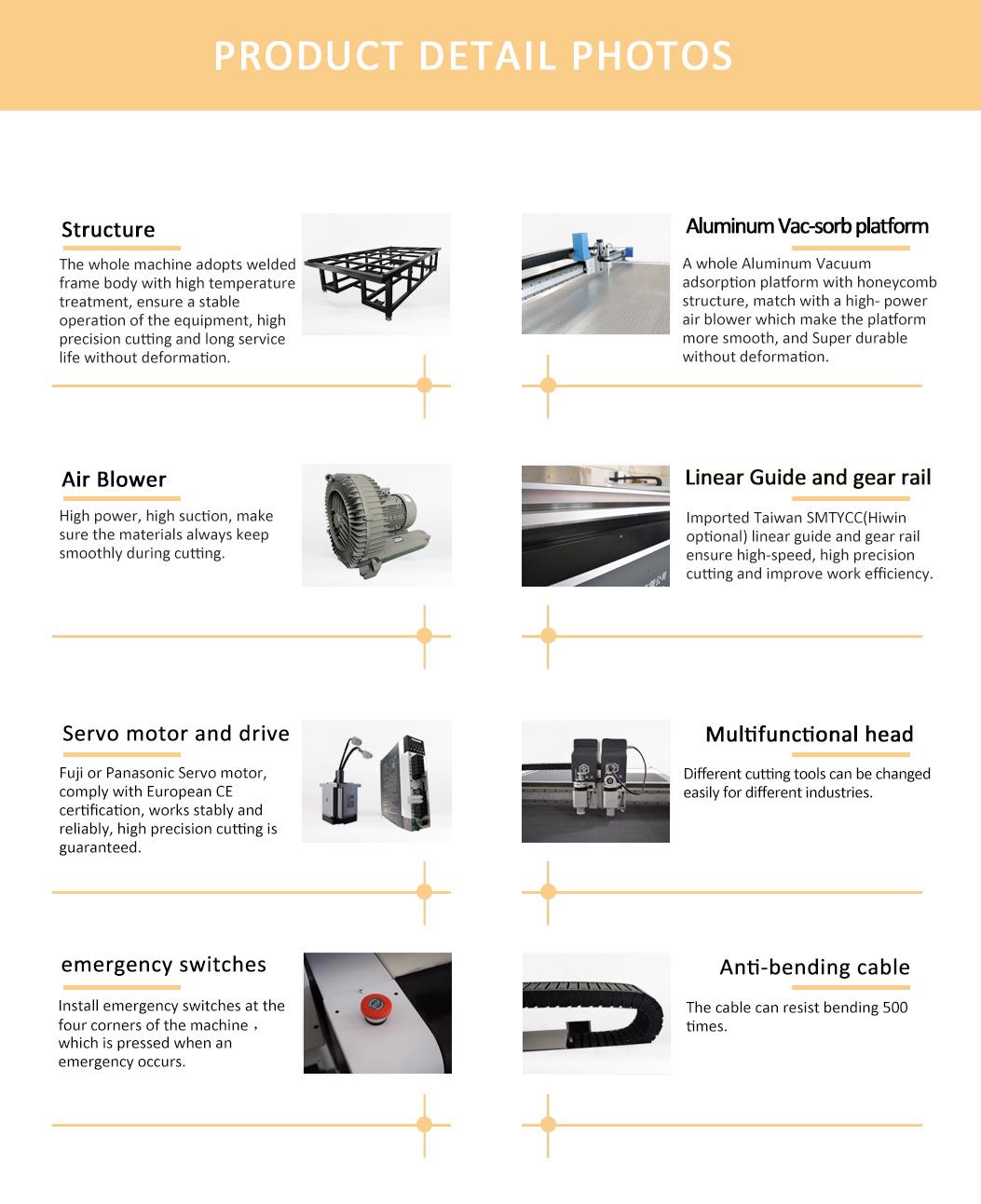 Computer Controlled CNC Fabric Sofa Cutting Machine by Vibrating Knife