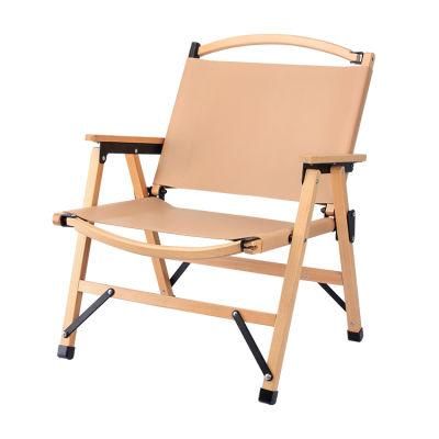 Outdoor Comfortable Leather Beech Wood Kermit Chair for Picnic Garden