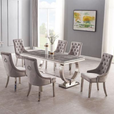 Metal Banquet Modern High Back Velvet Stainless Steel Dining Chairs